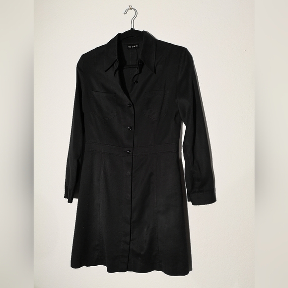 Flattering Faux Suede Trench Coat Dress SMALL - Picture 2 of 8